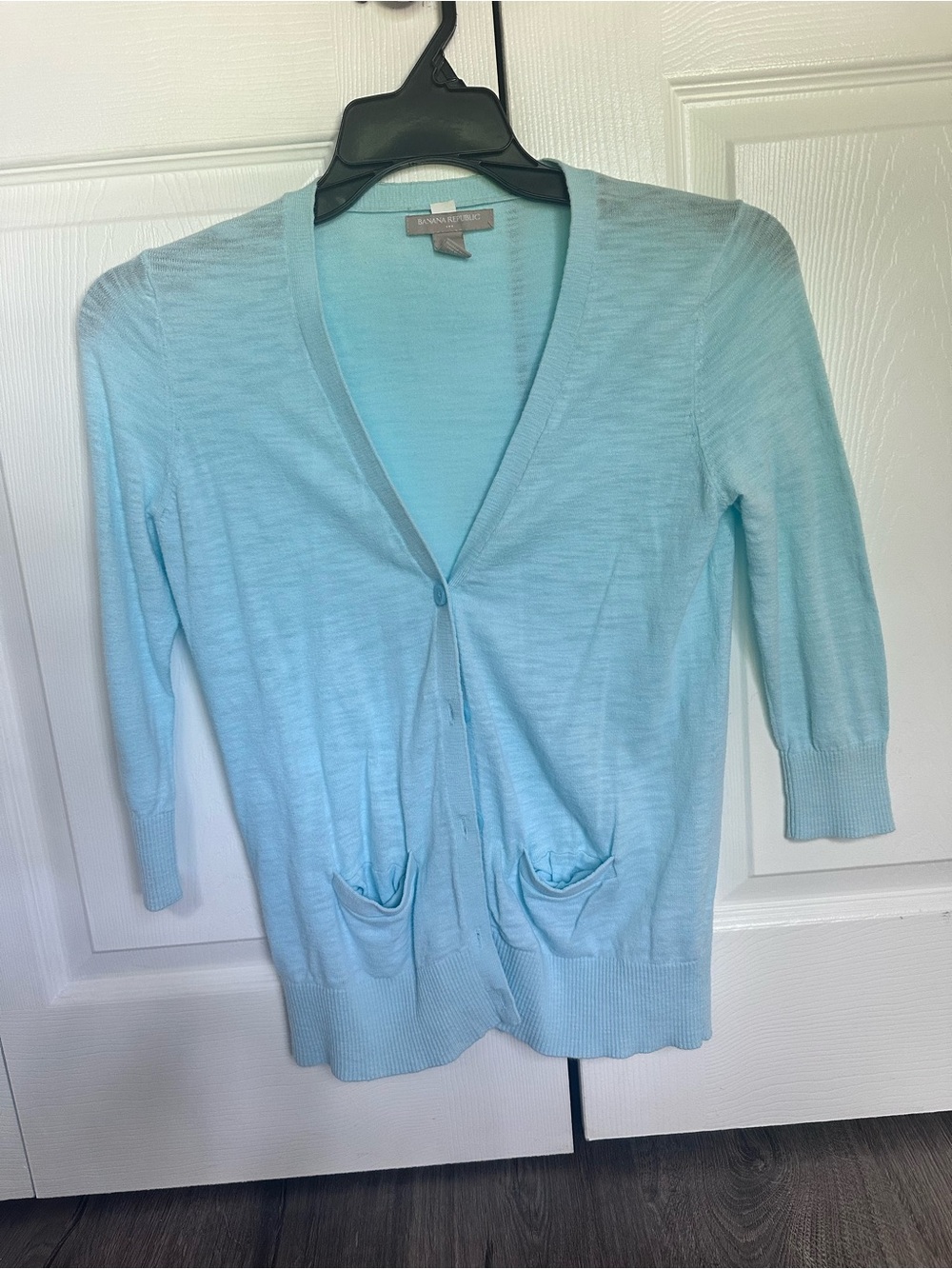 Banana Republic Light Aqua Single-Button Cardigan Blazer